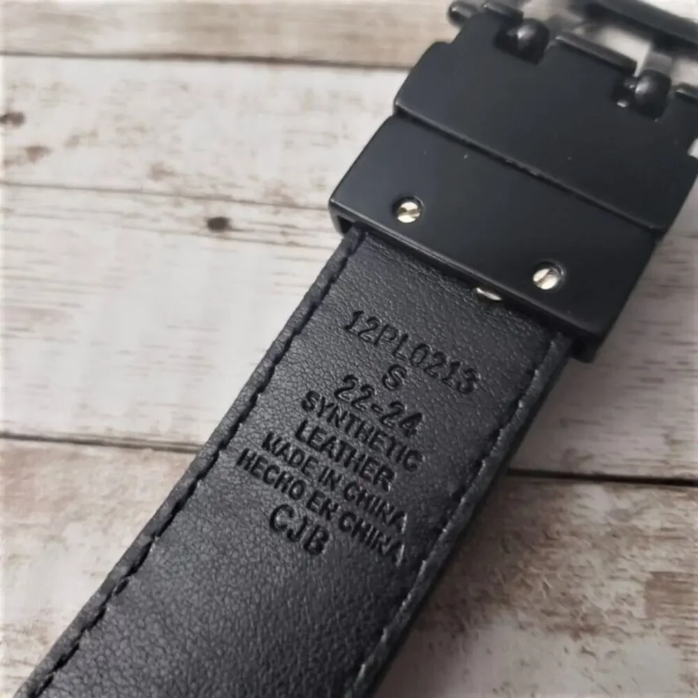 Tony Hawk Black & Off White Synthetic Leather Belt - 22-24 Size S